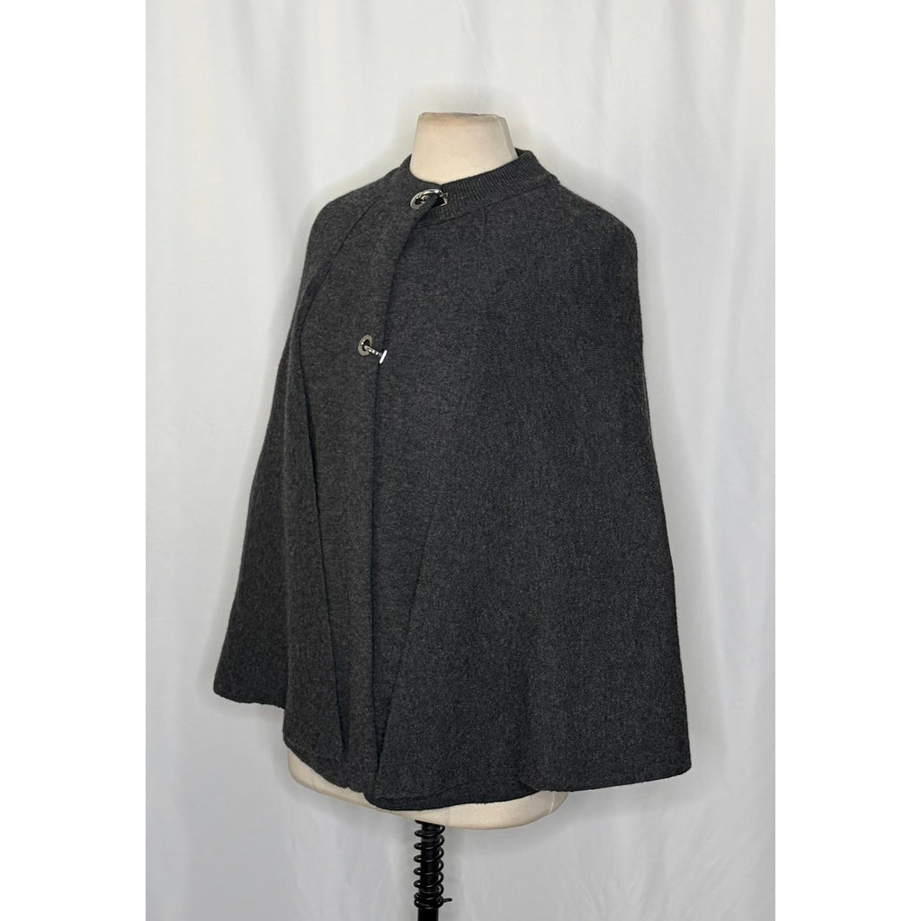ZARA Charcoal Grey Wool Blend Cape Sweater Knitwear Knit Minimalist Medium