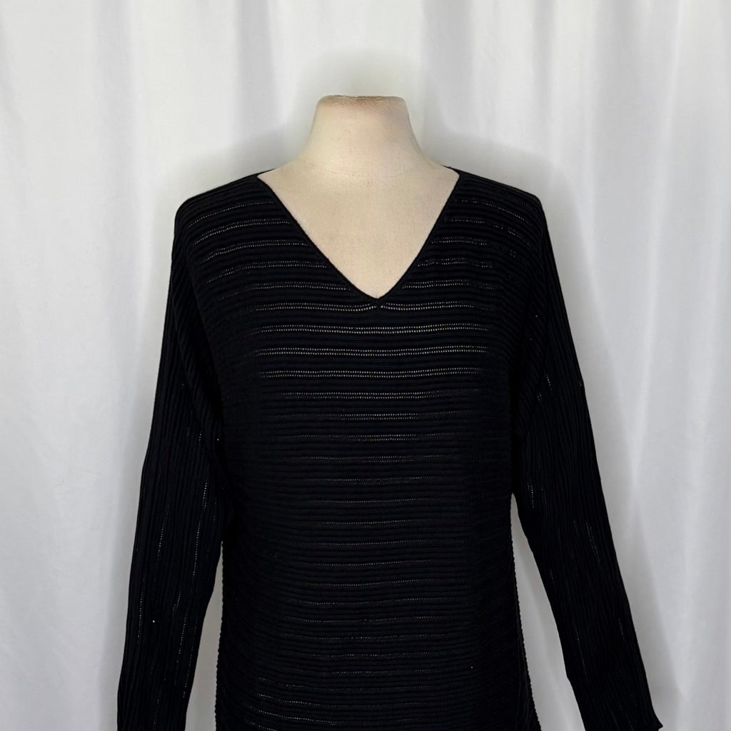 NWT!! TOMMY BAHAMA Jewel Bay Black Sequin V Neck Sweater Pullover Knit Large
