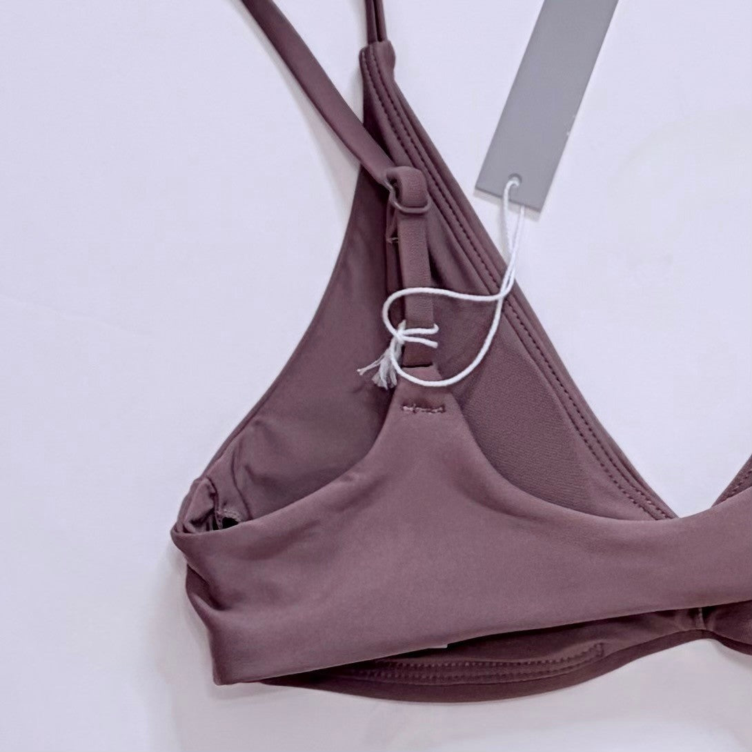 NEW!! J. CREW Lana Bikini Top Classic Sculpt Smoky Willow Wood Beach XX-Small