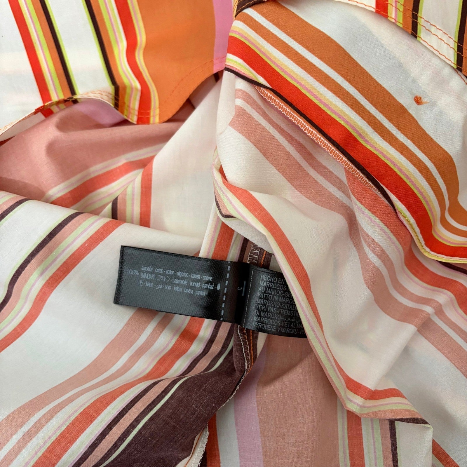 NWT!! ZARA Colorful Striped Buttondown Shirt Top Cotton Notch Collar Small