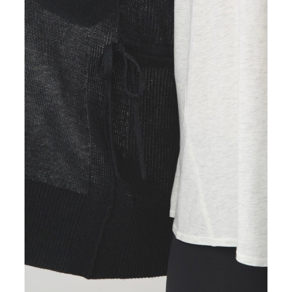 LULULEMON Peace Of Mind Wrap Cardigan Sweater Heathered Black Athleisure Size 8