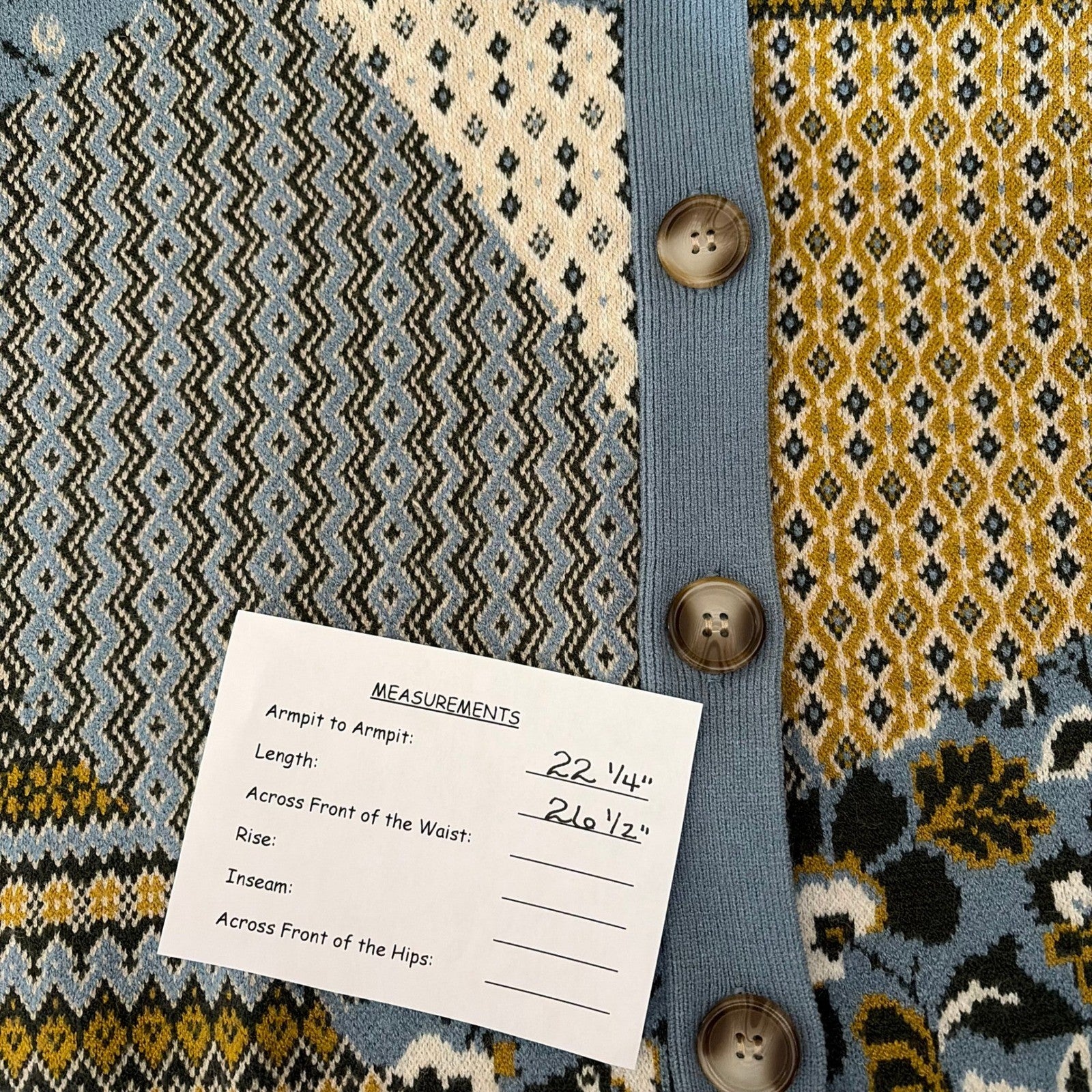 APPLESEED'S Patchwork Cardigan Sweater Floral Fairisle Fair Isle Geometric Large