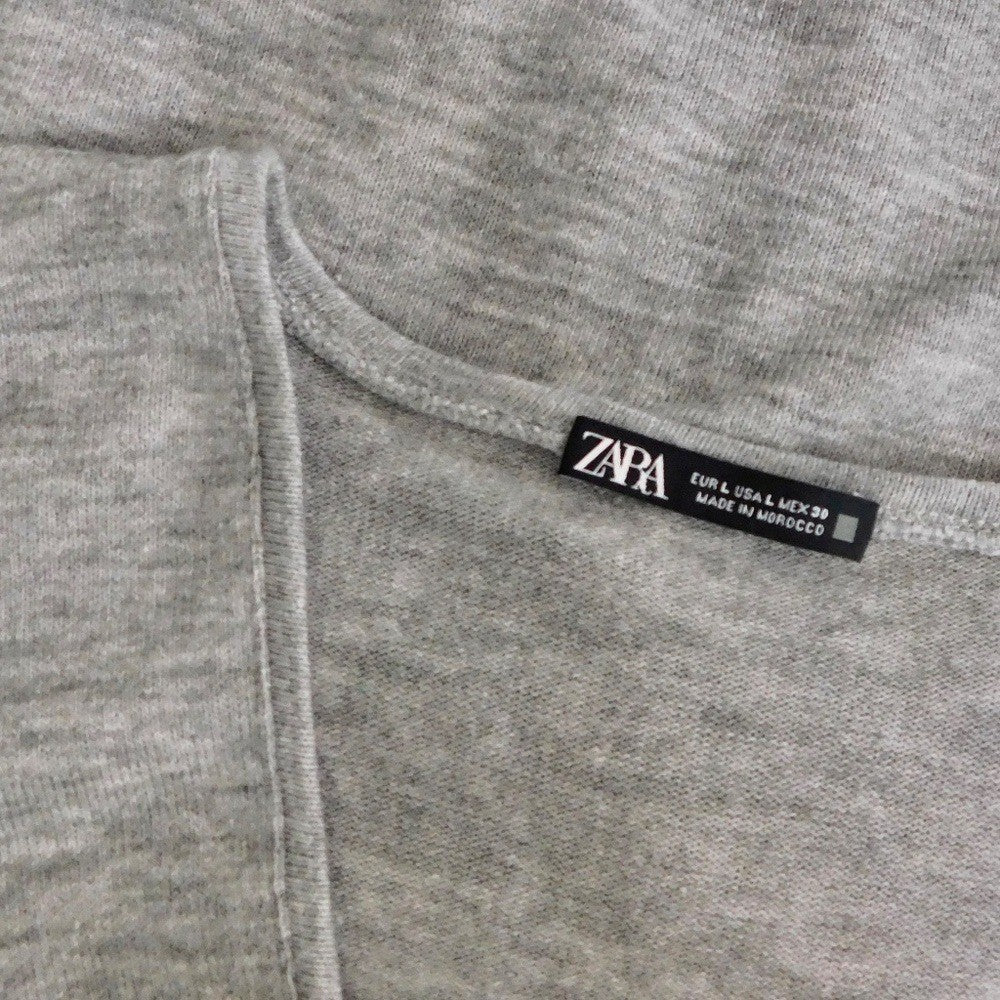 ZARA Heathered Gray Cinched Sweater V Neck Pullover Cinchable Cinched Top Large