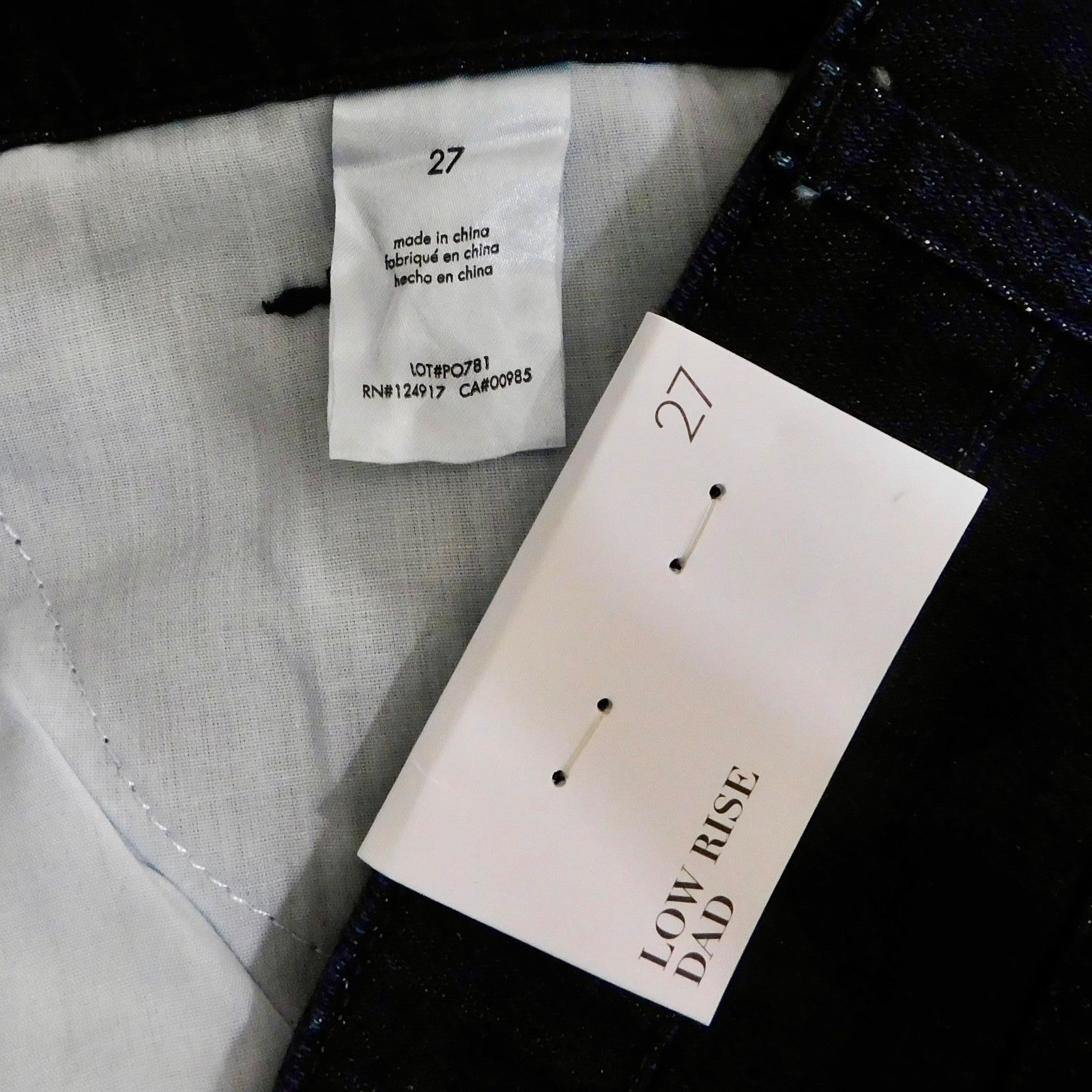 NWT!! WEWOREWHAT Low Rise Dad Jeans Dark Wash Blue Raw Hems Denim Casual Size 27