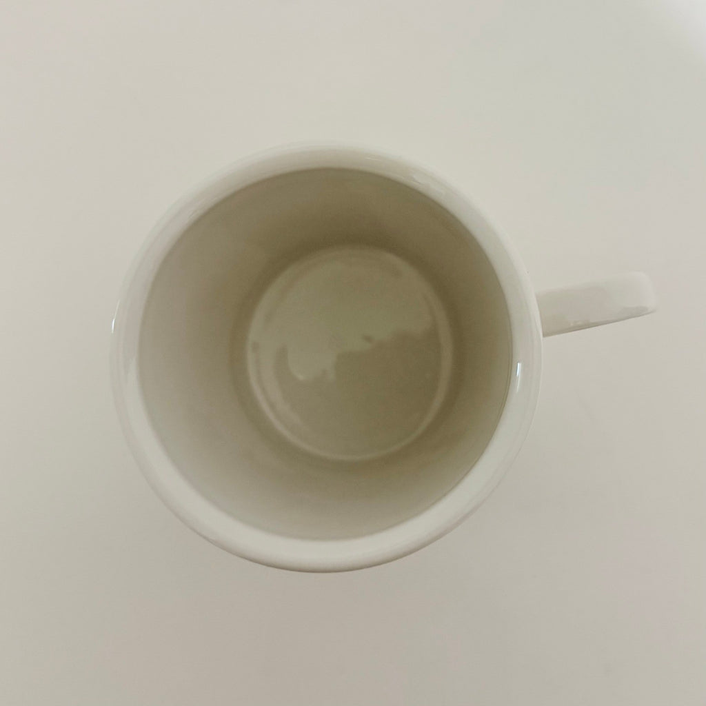 ANTHROPOLOGIE Letter "M" Monogram Mug White Minimalist Coffee Tea Farmhouse M