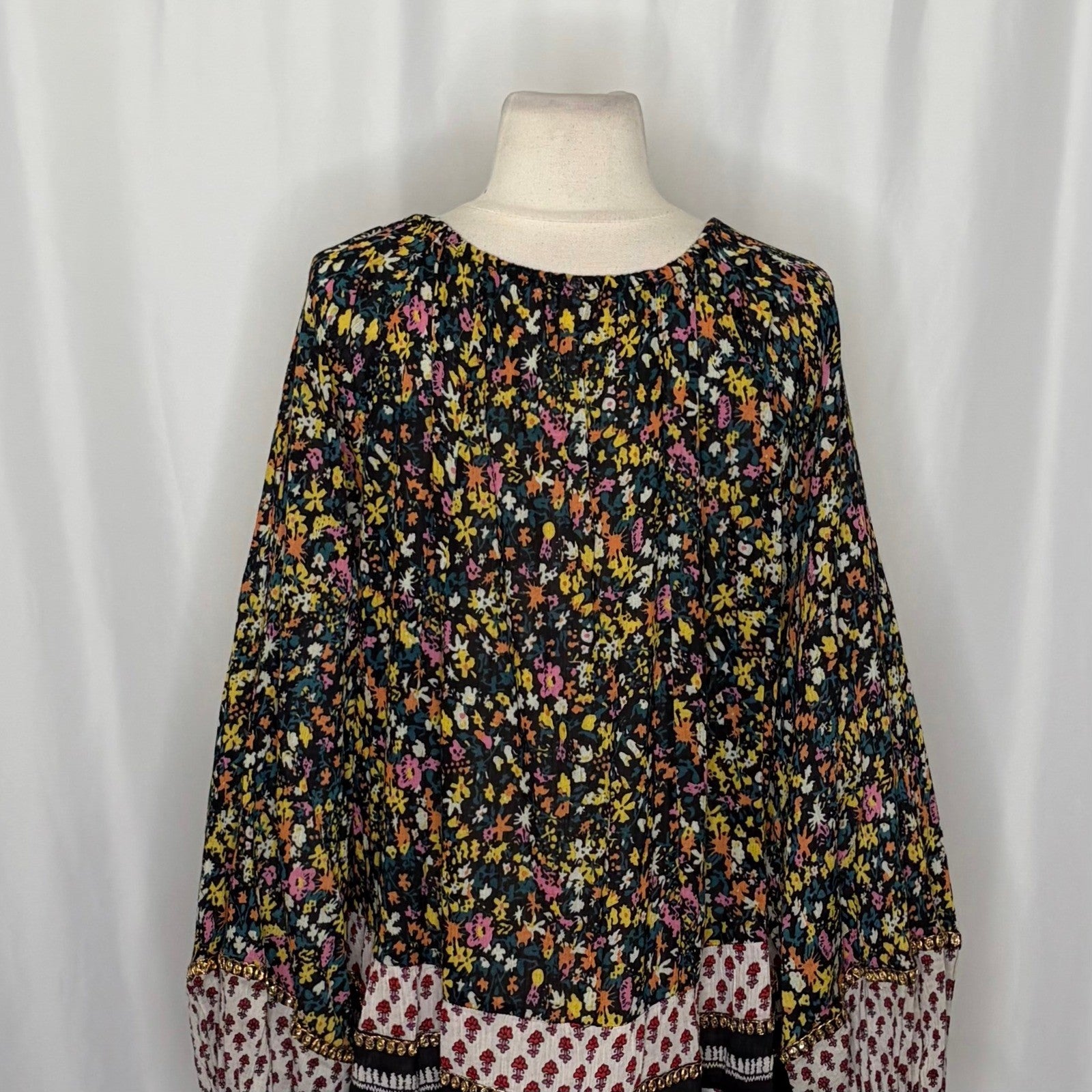 Revolve FREE PEOPLE Gardenia Tunic Top Shirt Floral Boho Festival Flowy Medium