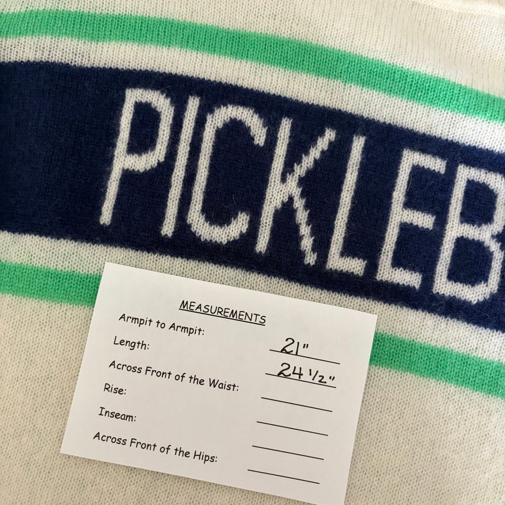 ALASHAN Cashmere Pickleball Sweater Pullover Sporty Text Script Preppy X-Large