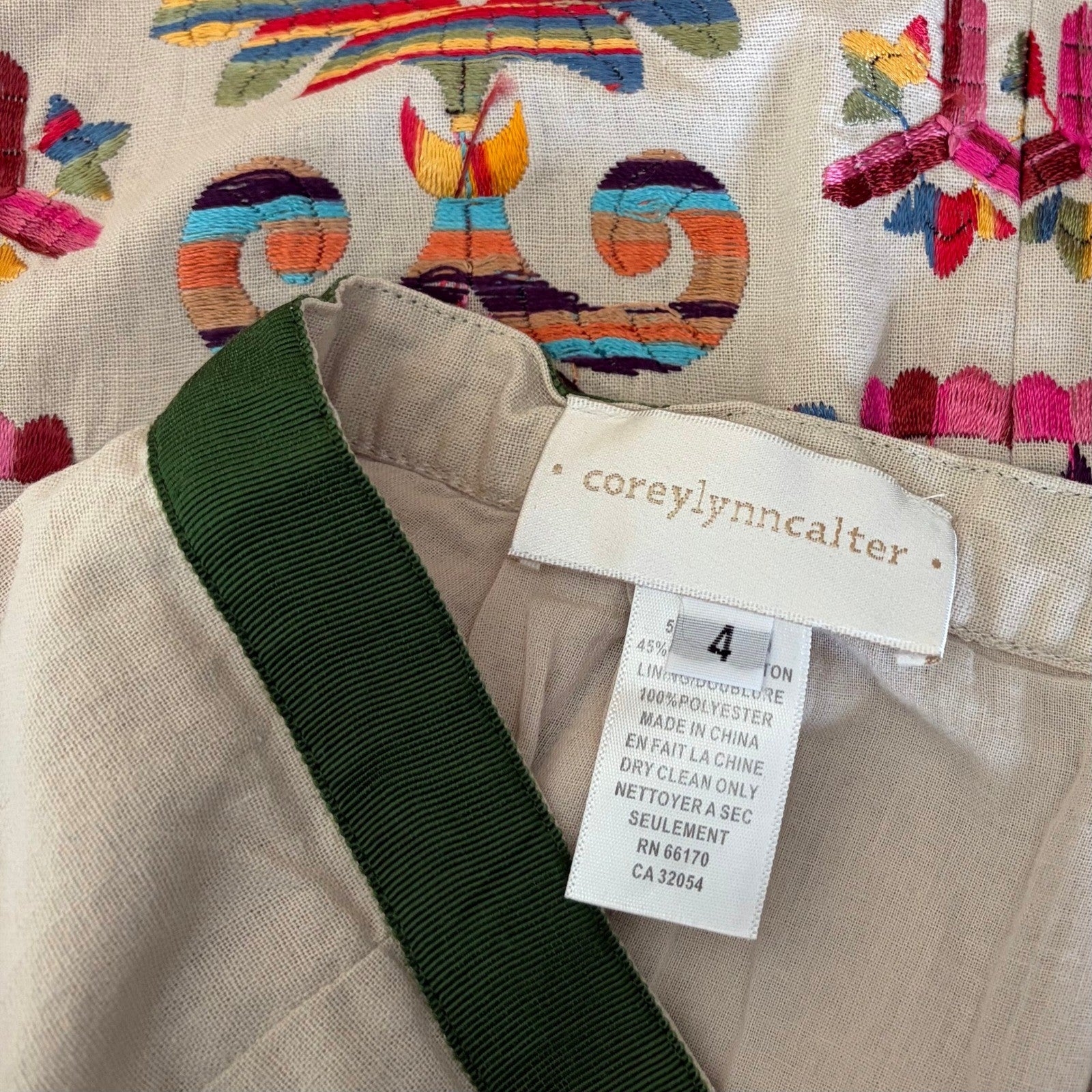 Anthropologie COREY LYNN CALTER Majestic Medallions Embroidered Skirt Linen 4
