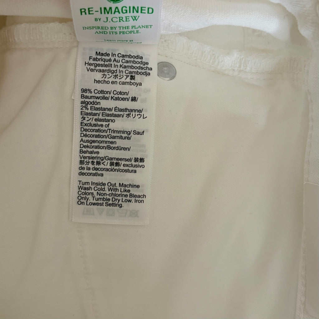 NWT!! J. CREW New High-Rise Denim Trouser Jeans White '96 Wide Leg Retro Size 32