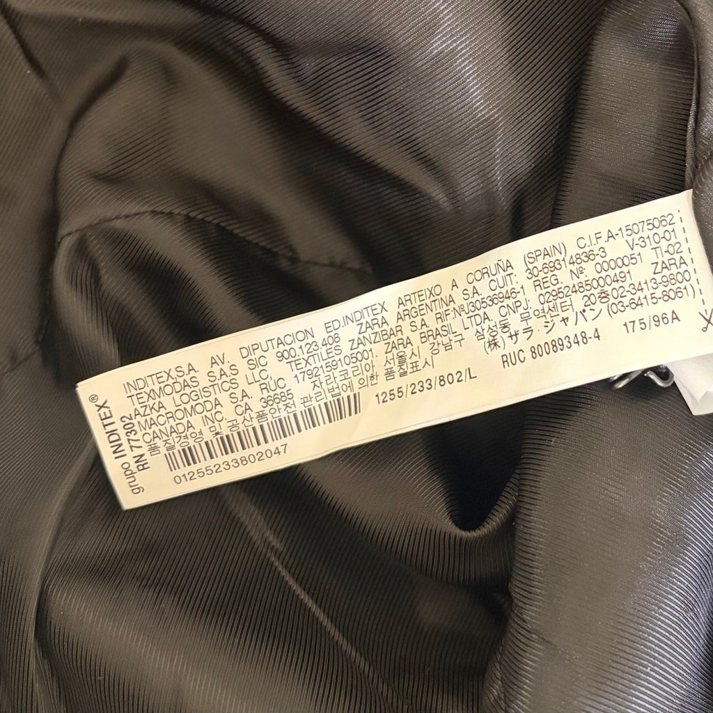 NWT!! ZARA Embroidered Military Jacket Charcoal Gray Gold Braid Buttons Large