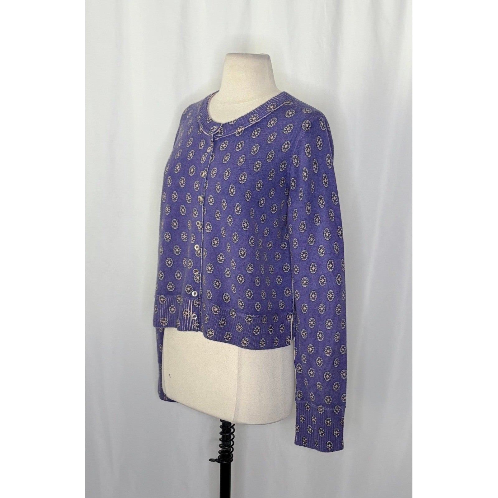 NWT!! FREE PEOPLE Nocturnal Patterned Cardigan Sweater Cardi Floral Large