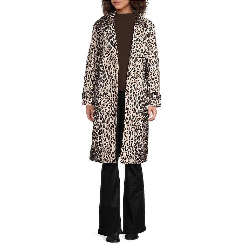 NWT!! KATE SPADE New York Leopard Belted Longline Double Breasted Trench Coat XL
