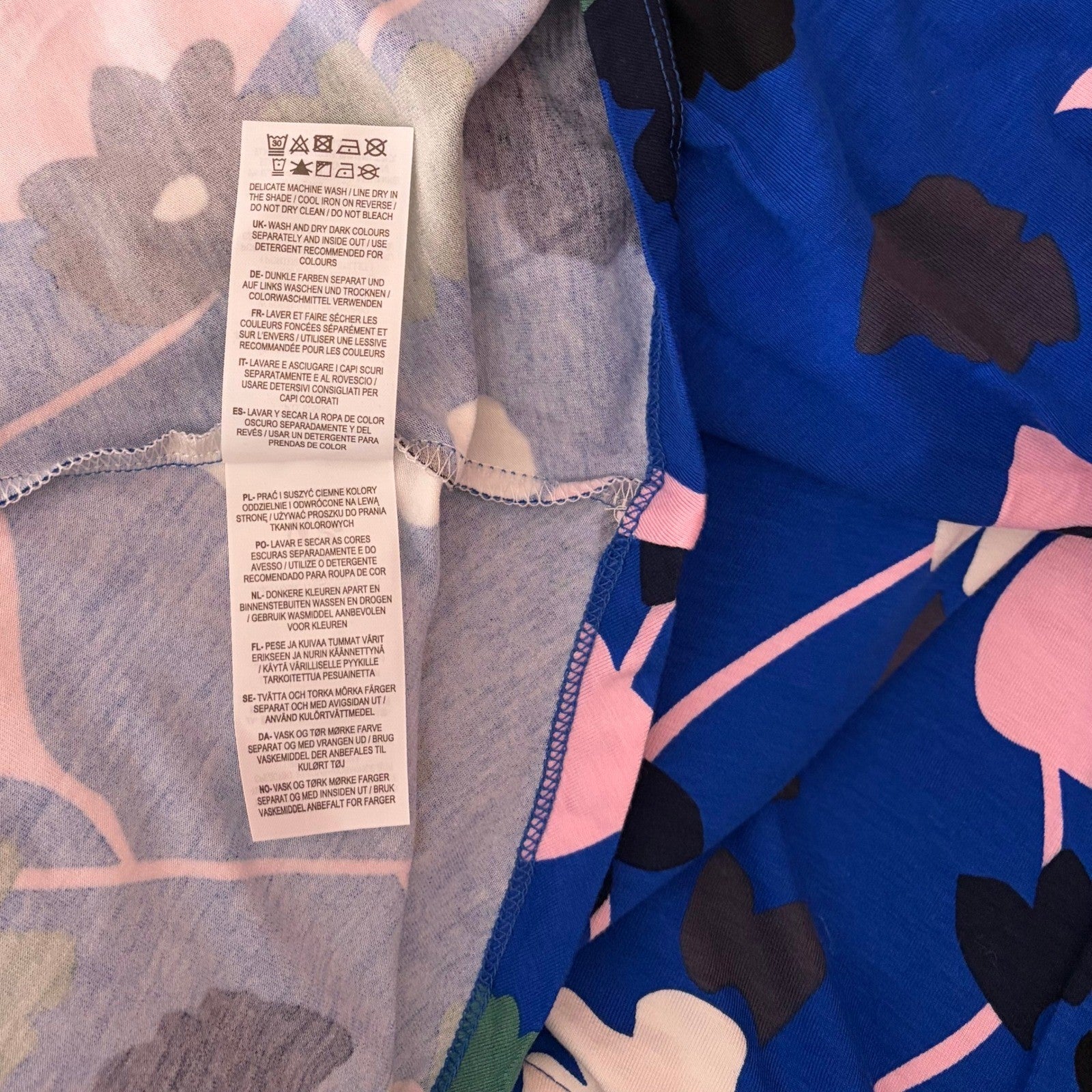 BODEN Edie Jersey Knit Wrap Dress Blue Summit Floral Press Print Preppy Size 8