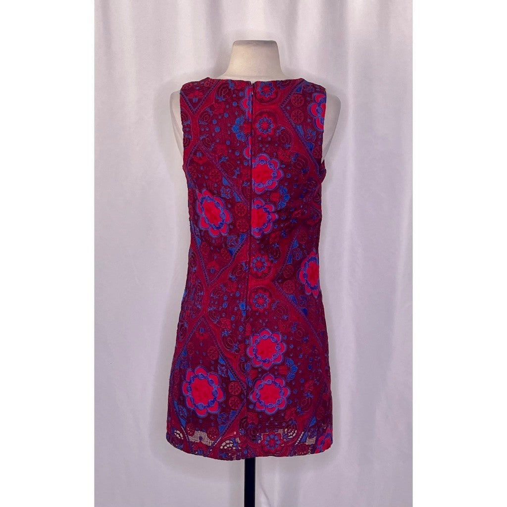 Anthropologie EVA FRANCO Eyelet Mini Shift Dress Embroidered Lace Size 0