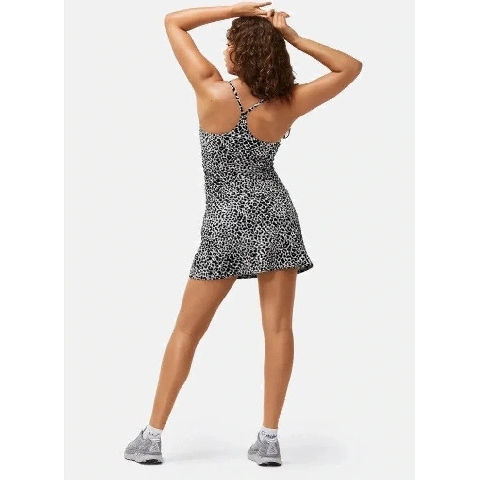 OUTDOOR VOICES The Exercise Dress Snow Leopard Animal Print Tank Shorts X-Small
