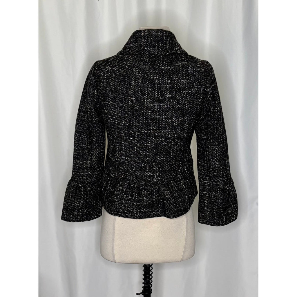 Anthropologie TAIKONHU Teed Peplum Cropped Jacket Coat Wool Blend Size 2