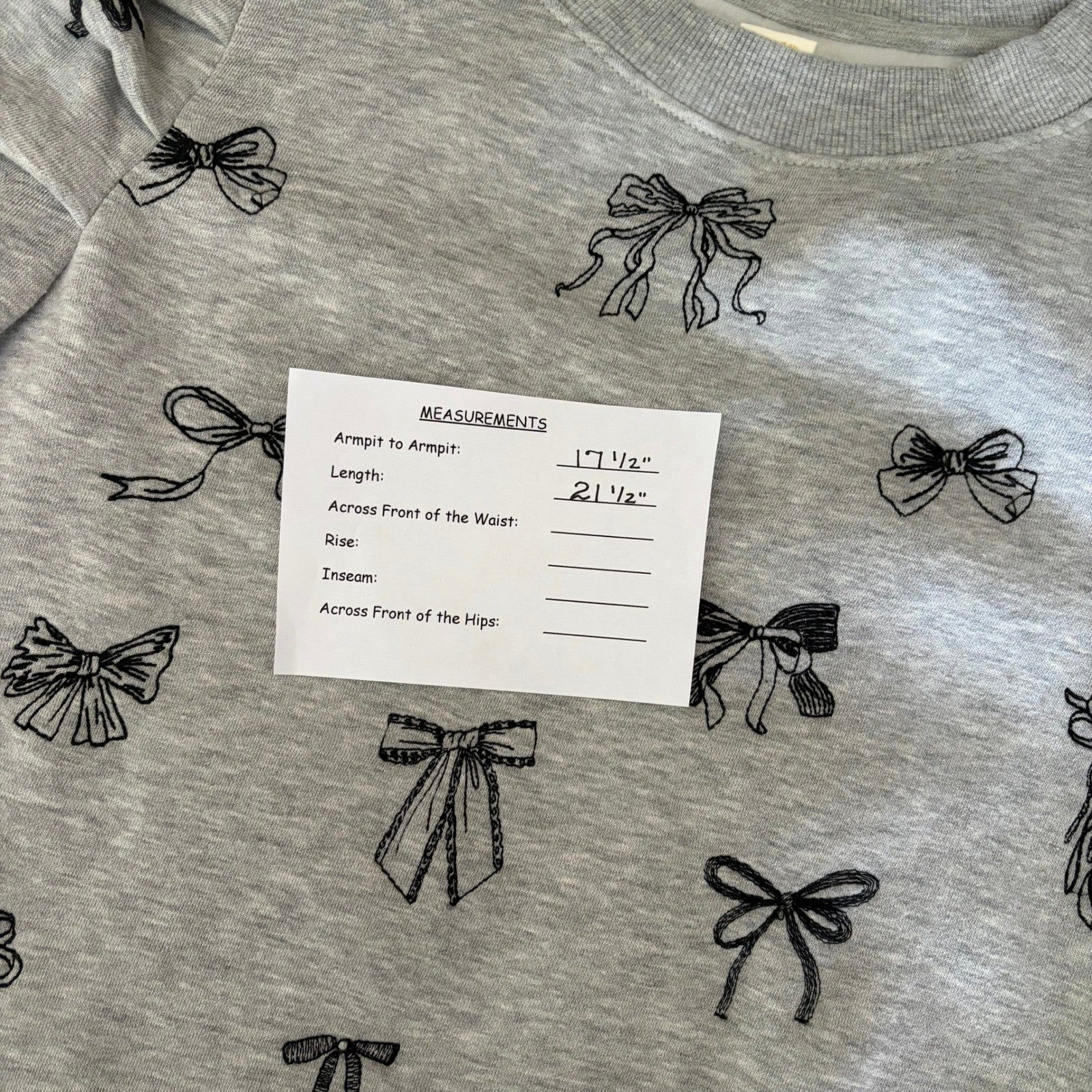 Anthropologie MAEVE Puff Sleeve Embroidered Bow Pattern Sweatshirt Top Small