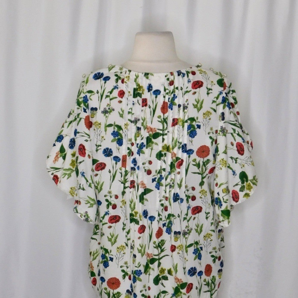 Anthropologie MAEVE Maya Floral Fluttered Top Blouse Strawberry Fruit Berries 2