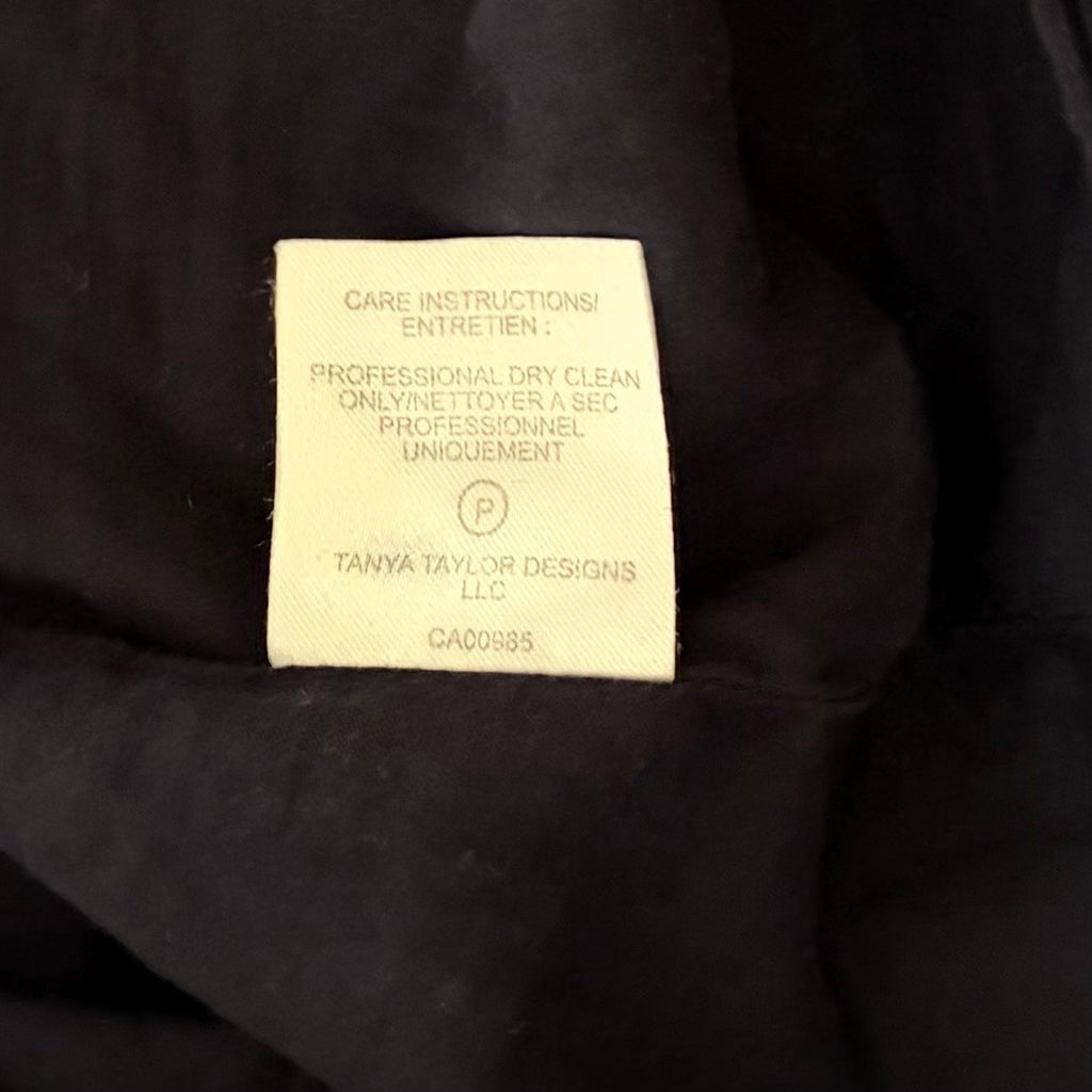 TANYA TAYLOR Pansy Dress Blue Denim Pleated Mini Puffed Sleeves Flirty Size 6