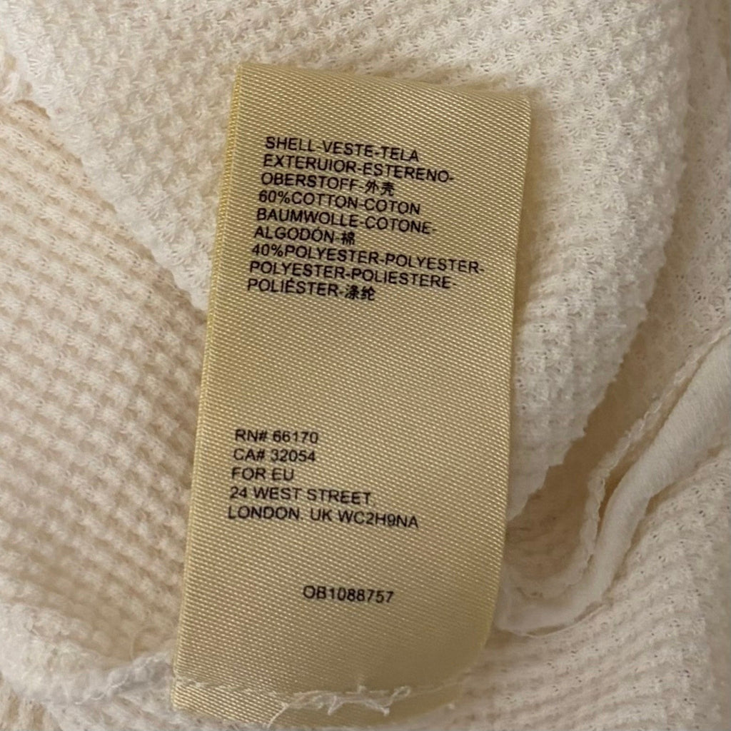 By ANTHROPOLOGIE Waffle Knit Oversized Top Shirt Pullover Pale Ivory Medium