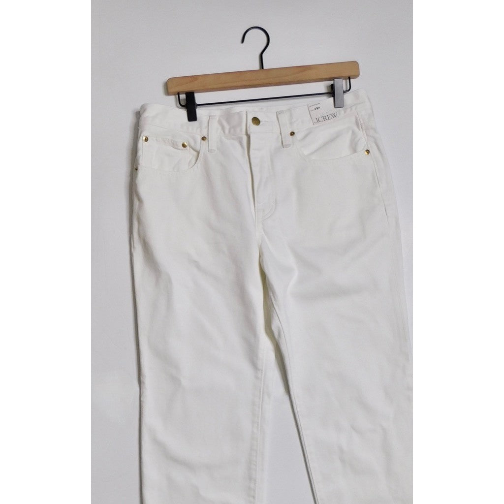 NWT!! J. CREW Petite Slouchy Jeans Solid White Denim Button Fly 29P 29 Petite