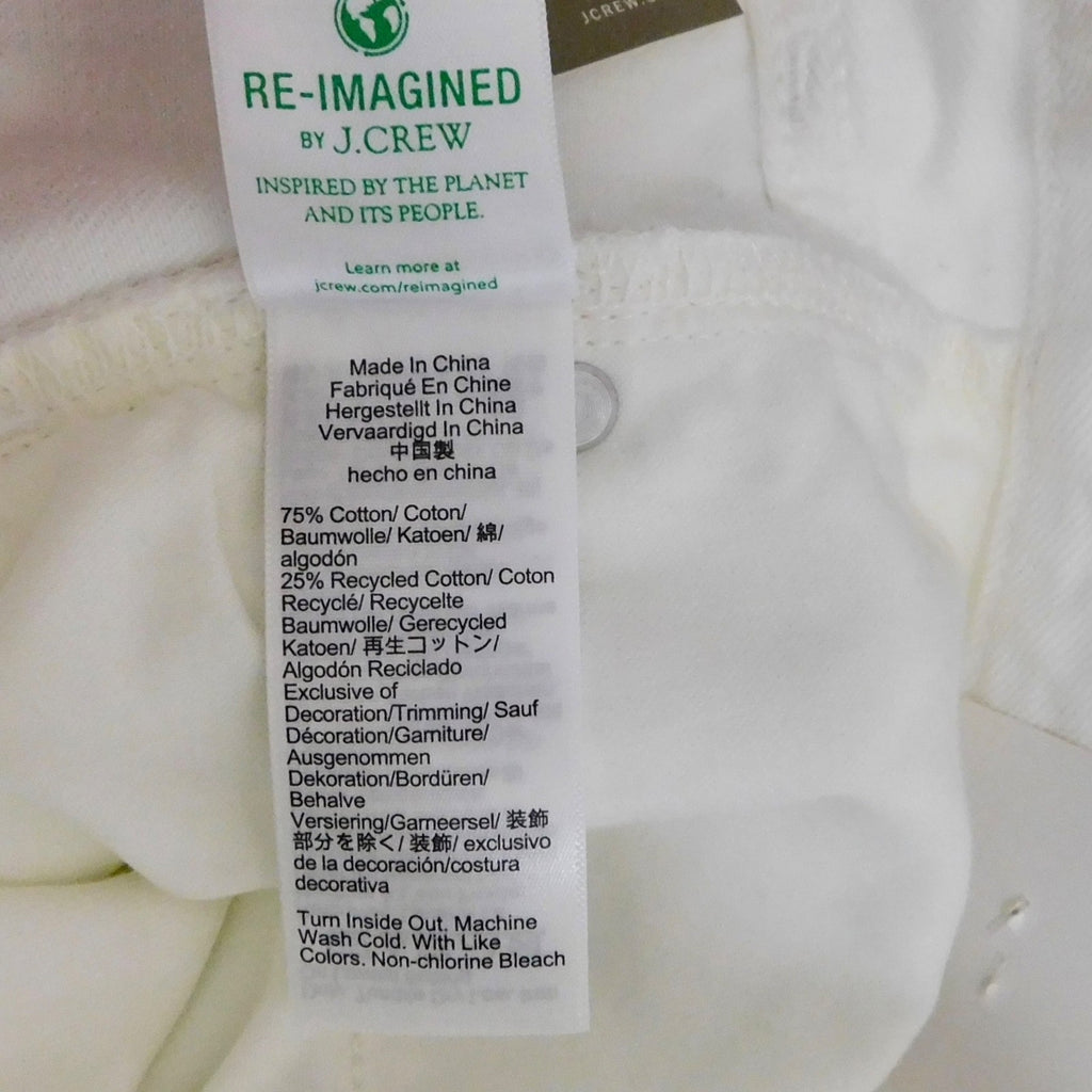NWT!! J. CREW Petite Slouchy Jeans Solid White Denim Button Fly 29P 29 Petite