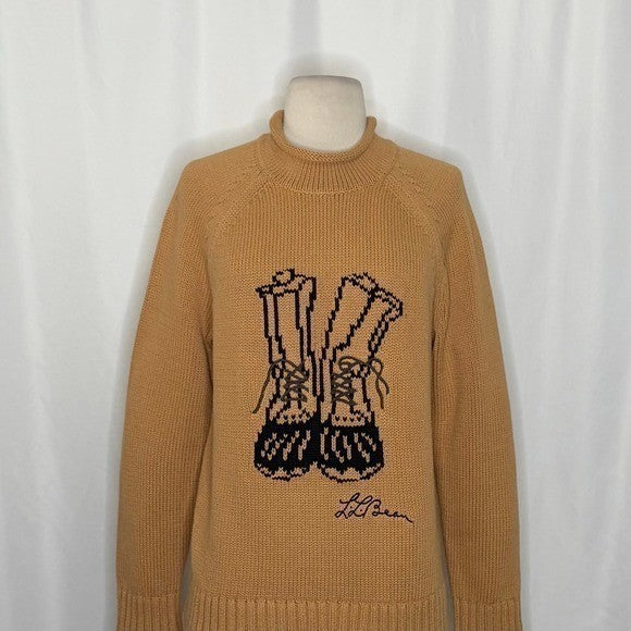 NWT!! FREE PEOPLE x L.L. BEAN Cotton Rollneck Sweater Hiking Boots X-Small