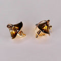 NEW Dotted Mushroom Gold Metallic Earrings Mushrooms Dangle Dangling Toadstools