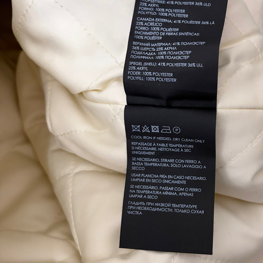 NWT!! CLUB MONACO Quilted Boucle Long Coat Manteaux White Ivory Solid X-Small