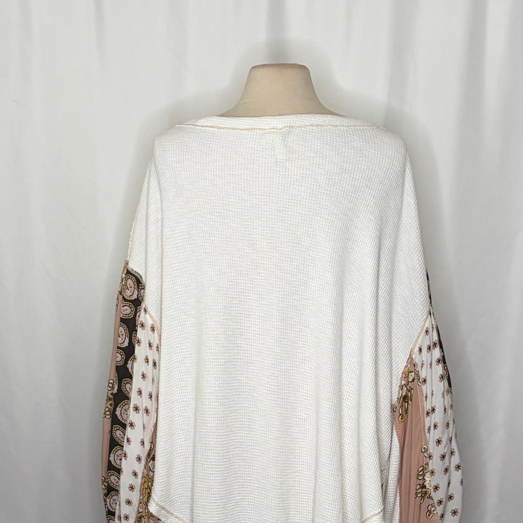 Free People WE THE FREE Blossom Thermal Top Shirt Bohemian Oversized Large