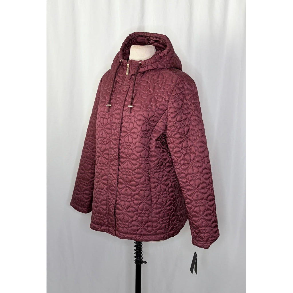 NWT!! KATE SPADE New York Water Resistant Hooded Floral Quilted Jacket X-Large