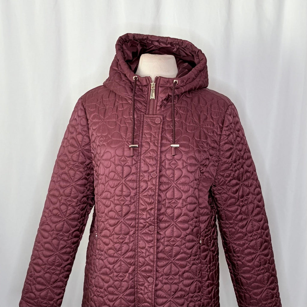 NWT!! KATE SPADE New York Water Resistant Hooded Floral Quilted Jacket X-Large