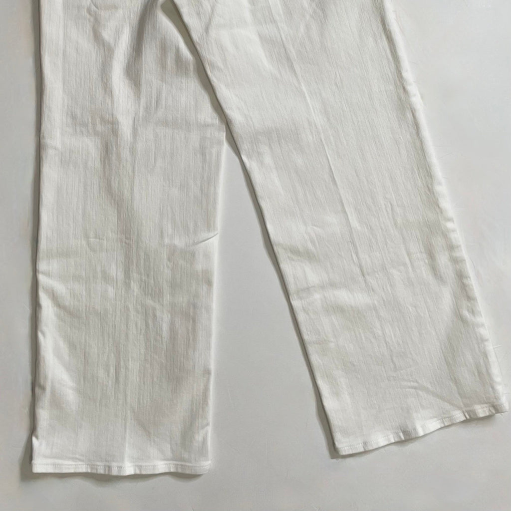 NWT!! J. CREW Slim Wide Leg Jeans Stacked Buttons Solid White Preppy Size 27