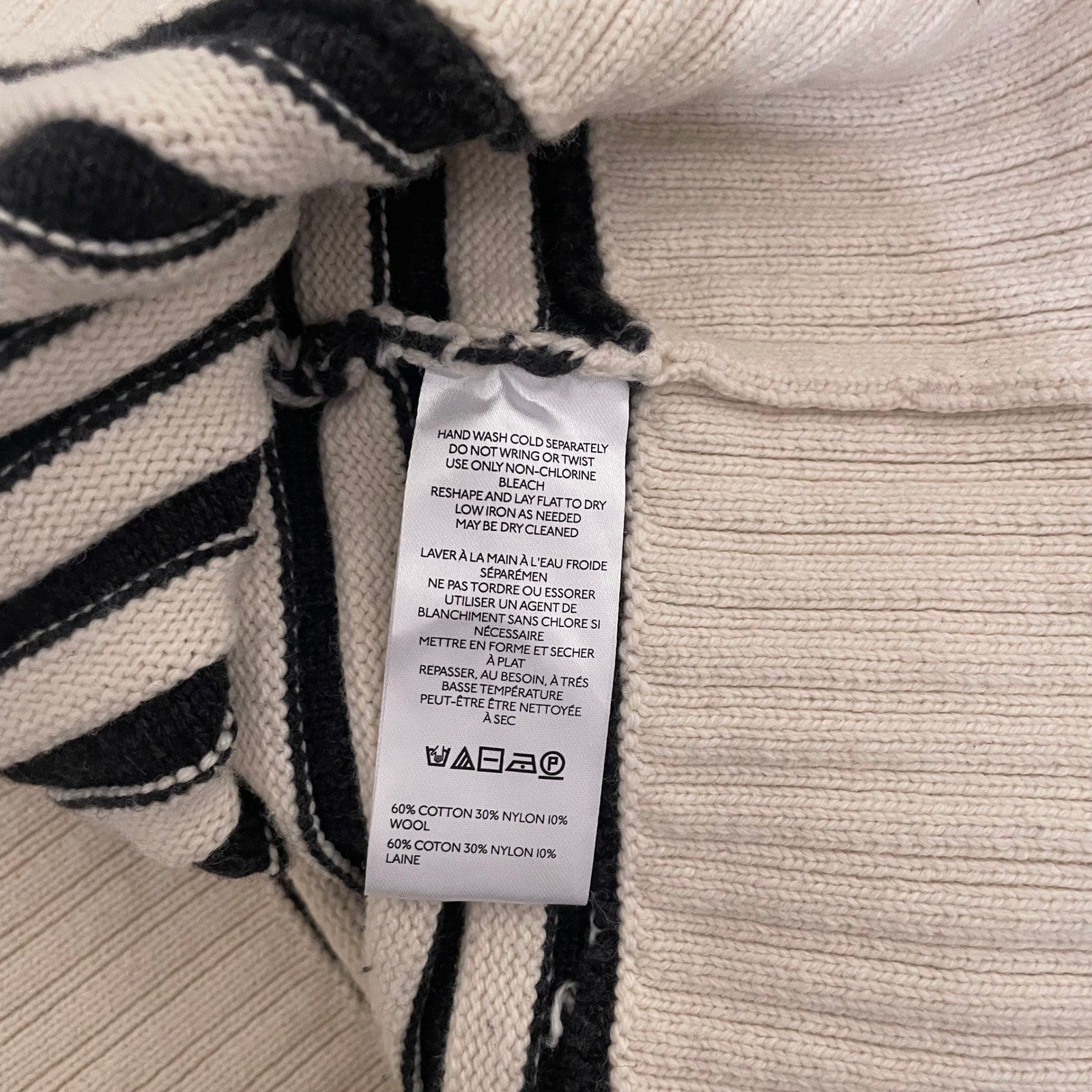Anthropologie MAEVE The Chandler Crew Neck Relaxed Sweater Striped Gray Medium