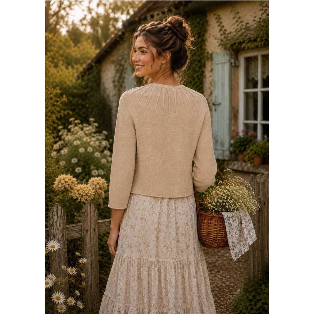 Anthropologie CHARLIE & ROBIN Cashmere Wool Cropped Cardigan Sweater Small