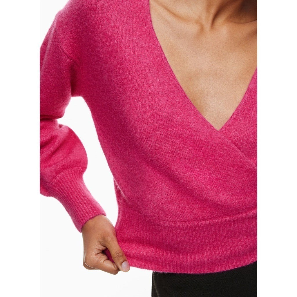 Aritzia WILFRED SoftSpoke Dear Sweater Relaxed V-Neck Wrap Wweater XXS XX-Small