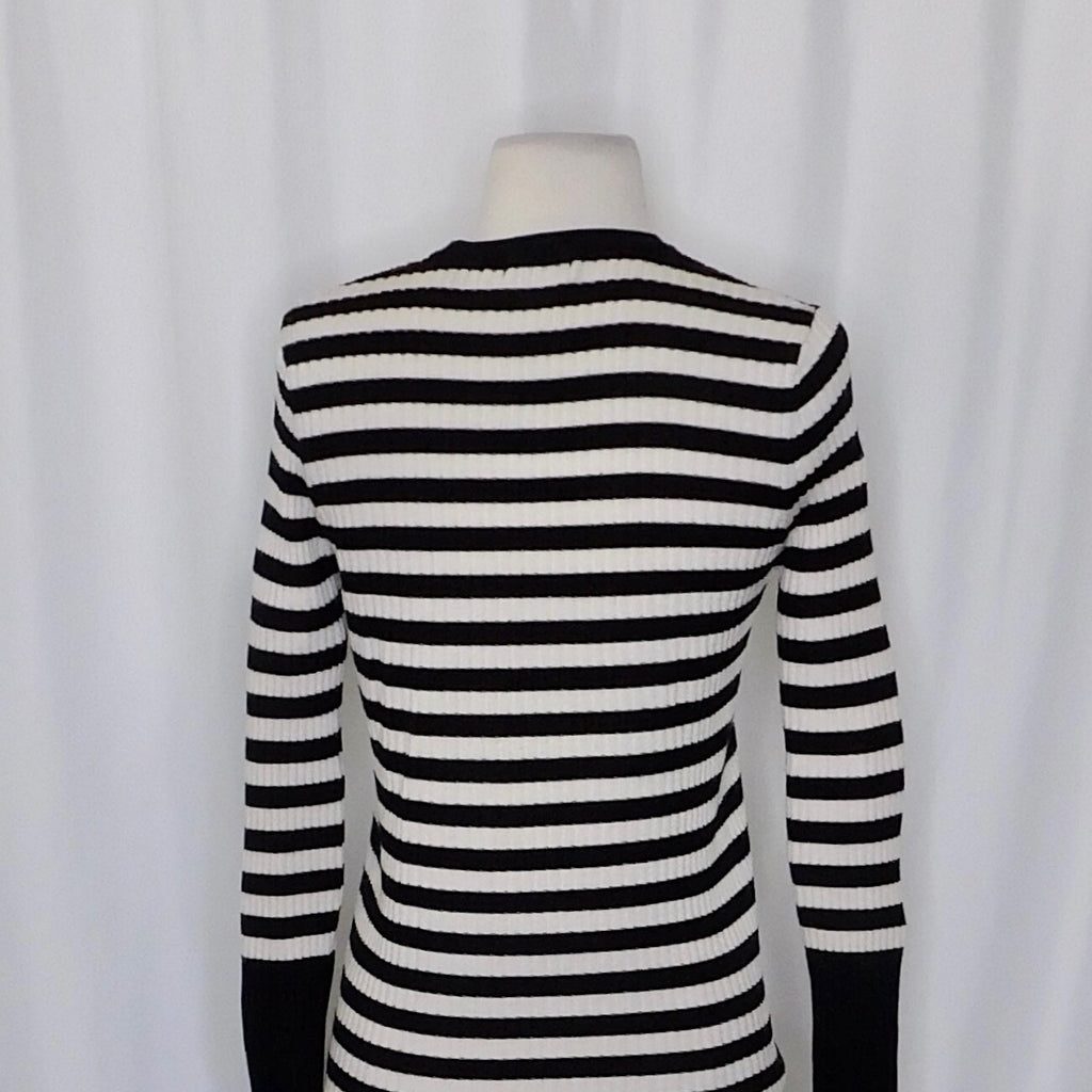 ATM Anthony Thomas Melillo Striped Ribbed Knit Merino Wool Sweater Large