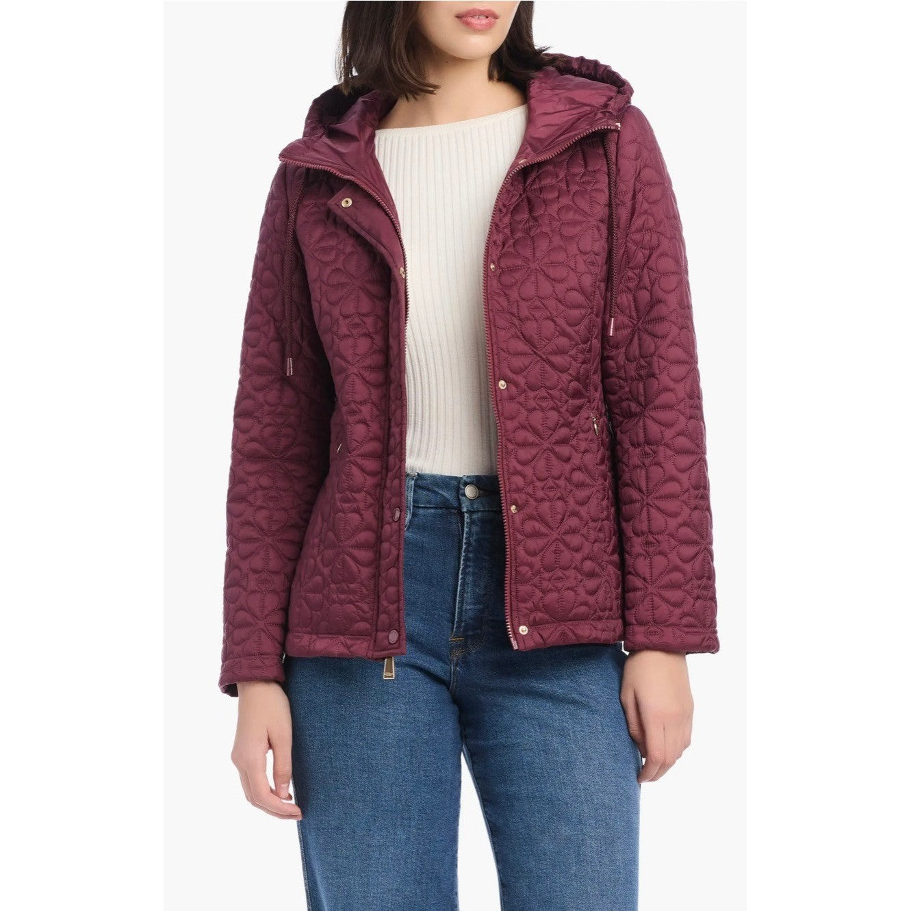 NWT!! KATE SPADE New York Water Resistant Hooded Floral Quilted Jacket X-Large