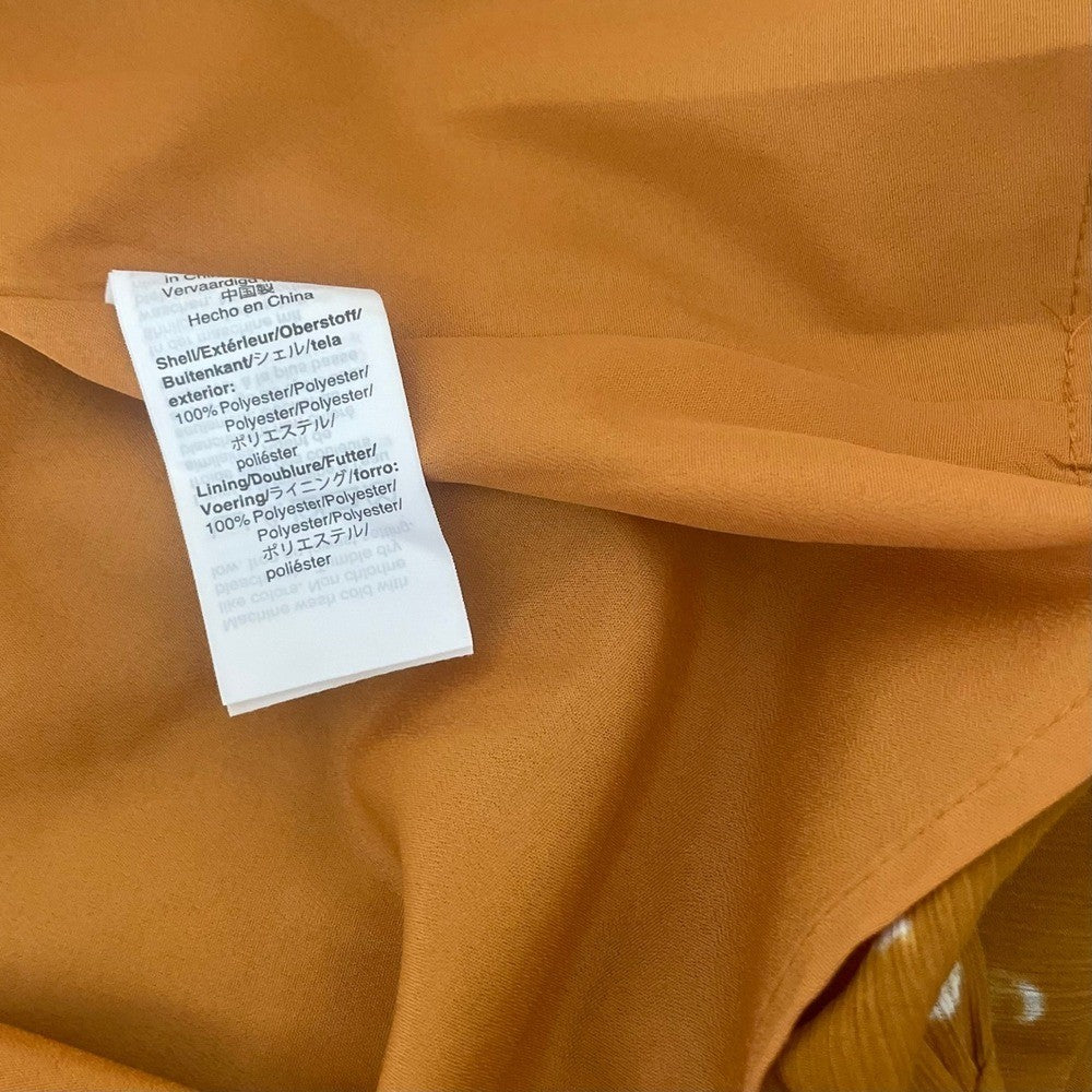 J. CREW Point Sur Ruffled Crinkle Polka Dot Dress Warm Caramel Party Size 2