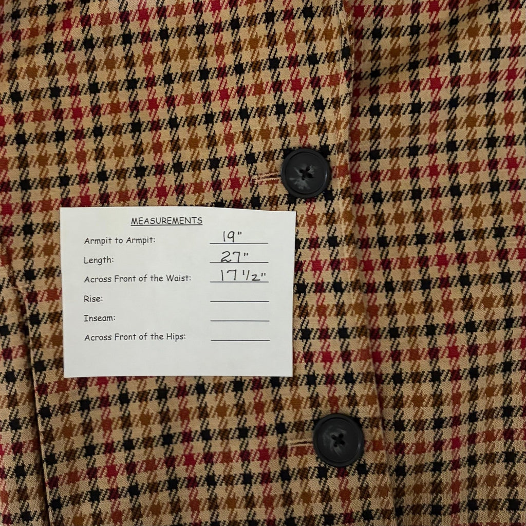 Anthropologie AVEC LES FILLES Longline Plaid Blazer Jacket Preppy Academia Small