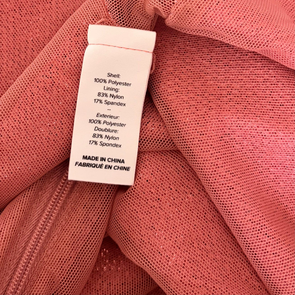 CINQ A SEPT Joan Sequin Top Blouse Rosewood Pink Mock Neck Sequinned X-Small