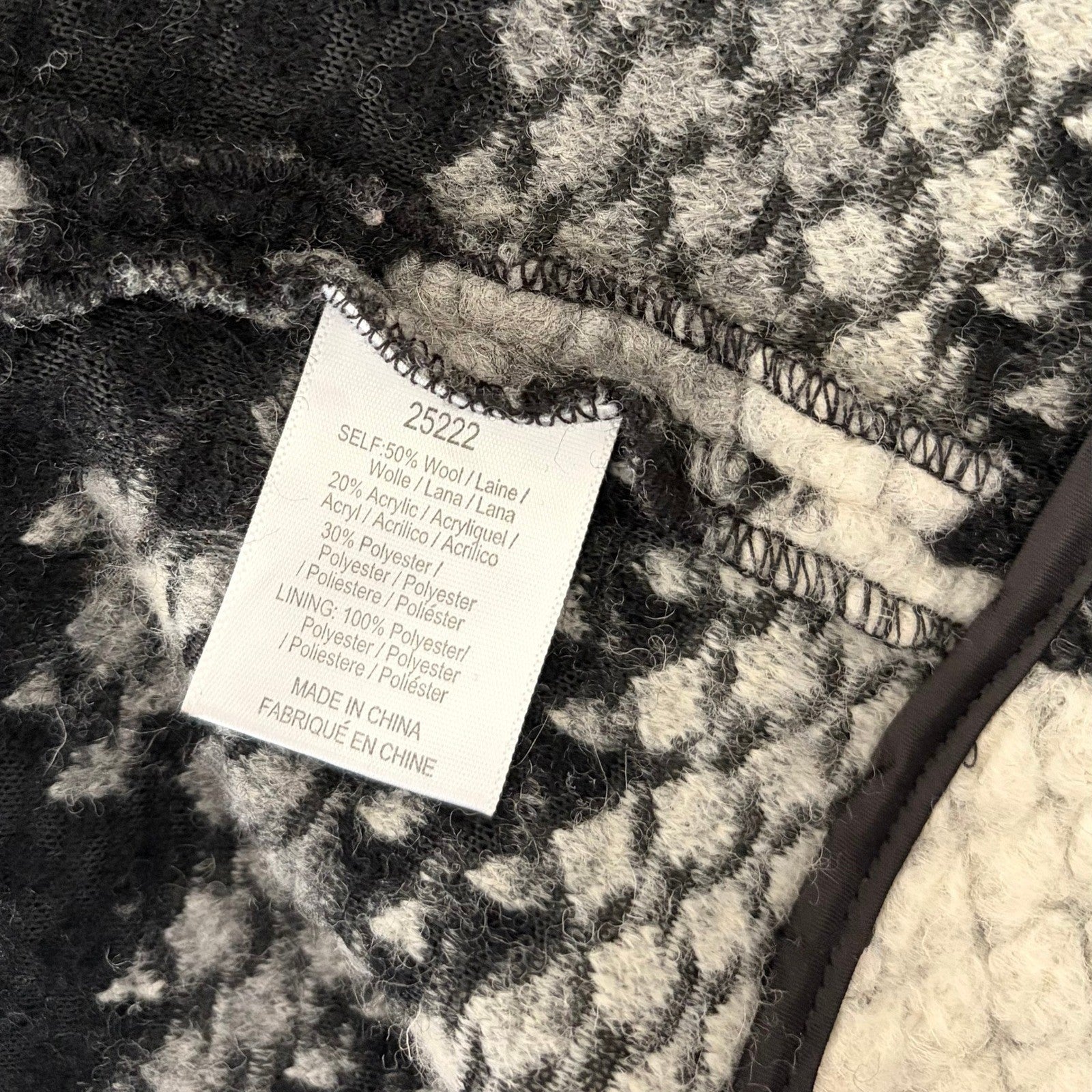 GUEST EDITOR Open Front Wool Jacket Black Gray Aztec Southwestern Western Small