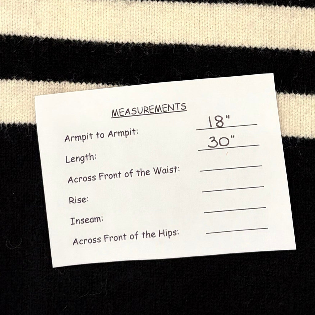 ANTHROPOLOGIE Rebekah Sweater Black White Stripe Tunic Pullover Knitwear Medium