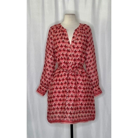 NWT!! J. CREW Cabana Mini Dress Block Print Ramie Coral Multi Cover Up XX-Small