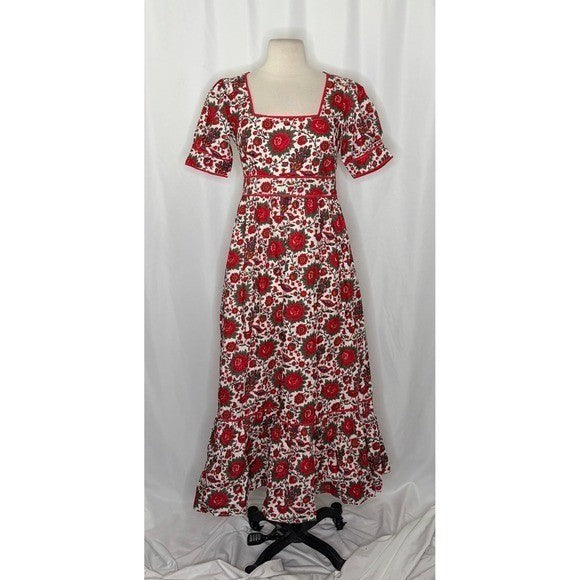 NWT!! Tuckernuck PINK CITY PRINTS Peony Bird Evelyn Dress Floral Maxi X-Small