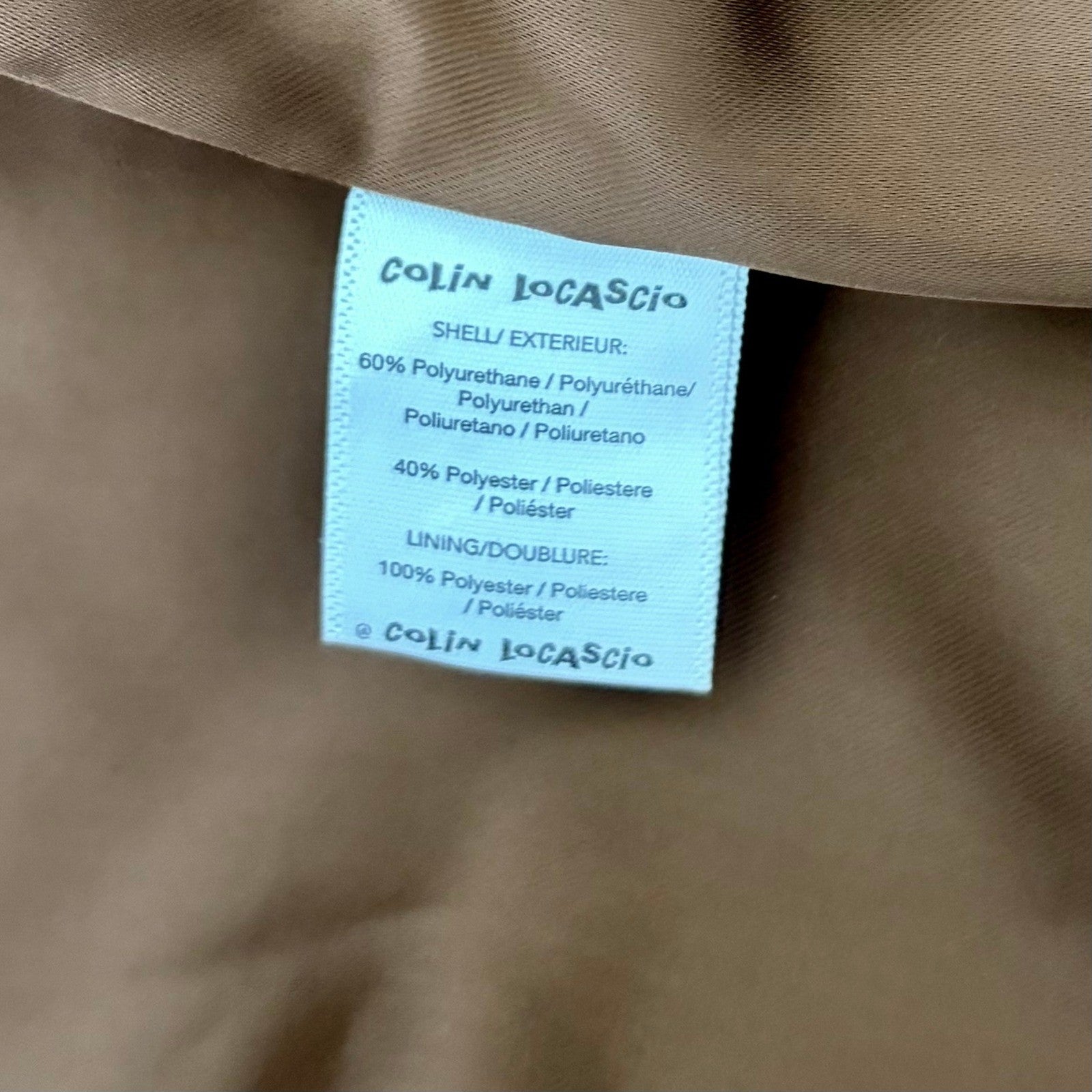 COLIN LOCASCIO Francine Patchwork Trench Coat Vegan Leather Belted Retro Small