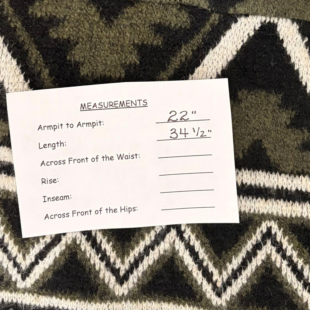 NWT!! FRYE Patterned Cozy Cardigan Sweater Burnt Olive Combo Green X-Large