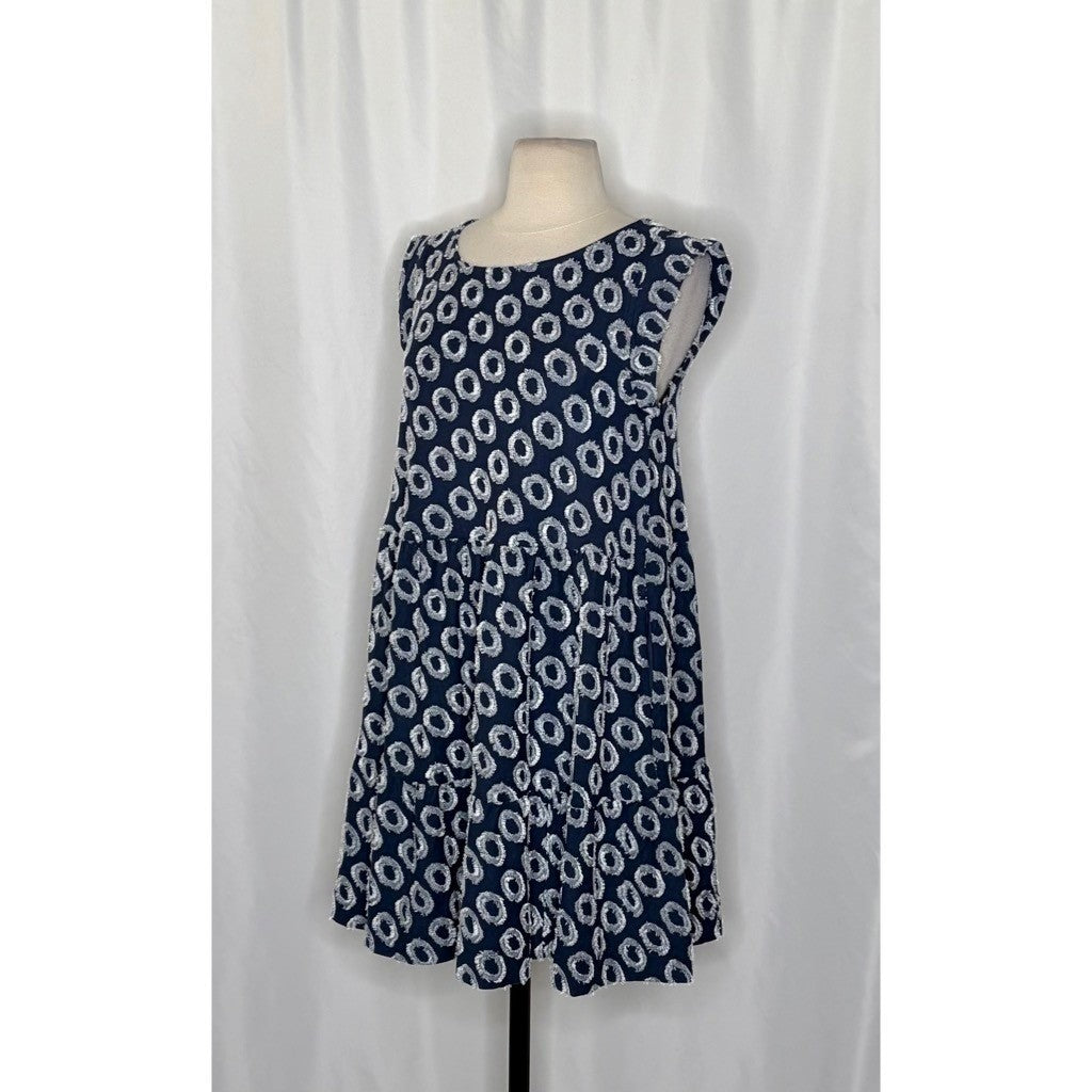 NWT!! Anthropologie MAEVE Lisanne Textured Tunic Tiered Dress Blue White X-Small