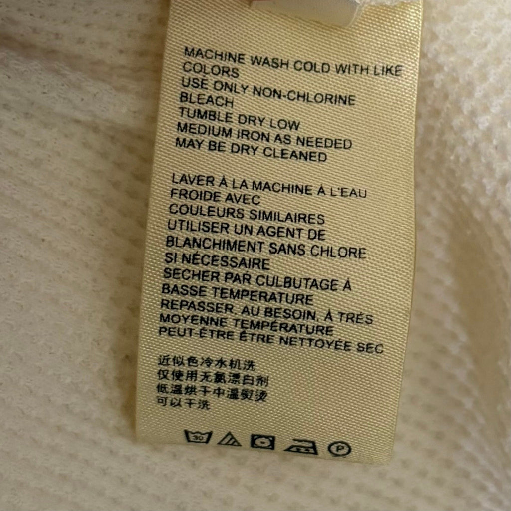 By ANTHROPOLOGIE Waffle Knit Oversized Top Shirt Pullover Pale Ivory Medium