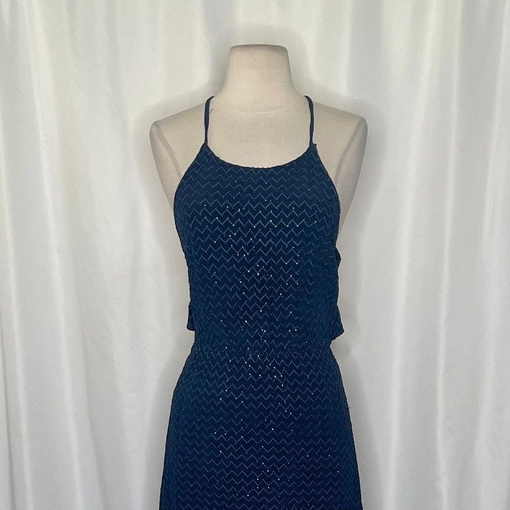 NWT! Calypso St. Barth HOSS INTROPIA Midnight Navy Blue Embellished Dress 36 / 4
